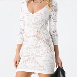 Bebe Crochet Lace Homecoming Cocktail Dress